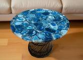 Blue Agate Coffee Table – Luxury Crystal Stone Accent Table for Elegant Interiors Unique Handicrafts IND